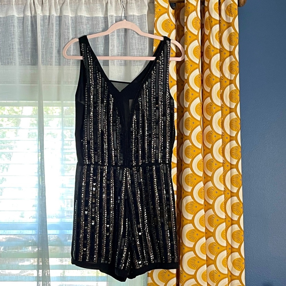 H&M Black Sequin Romper
